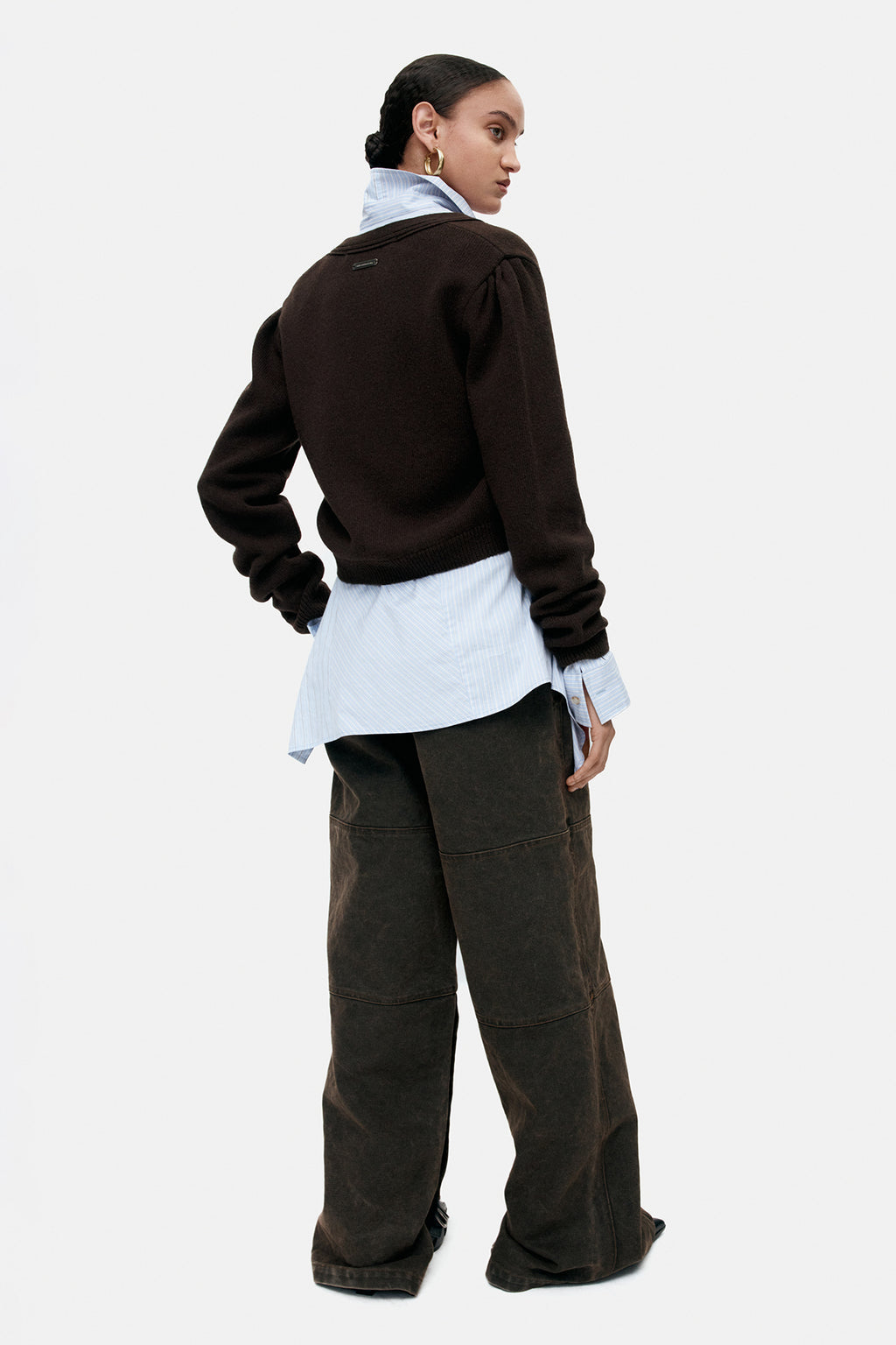 Andersson Bell - Morgan Hand Stitched Knit Cardigan (Brown) product image 2 | TRAB K-Fashion Australia