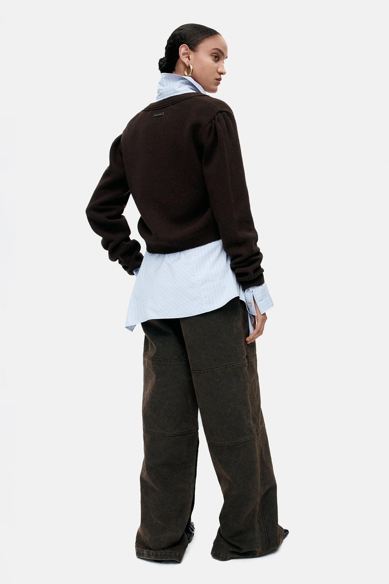Andersson Bell - Morgan Hand Stitched Knit Cardigan (Brown) product image 2 | TRAB K-Fashion Australia