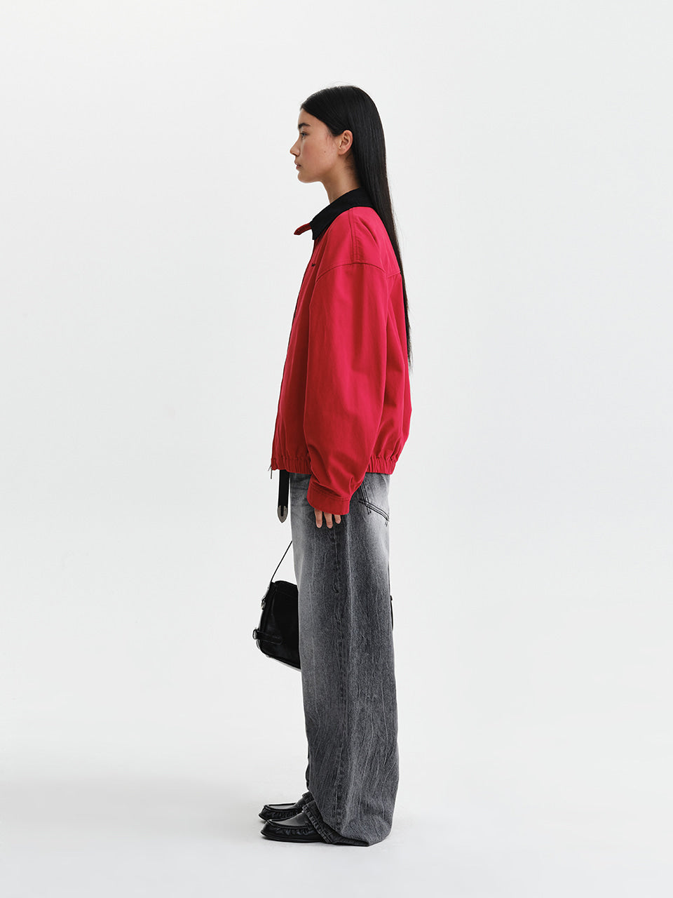 Matin Kim - Matin Waist Logo Wide Denim Pants (Grey) product image 7 | TRAB K-Fashion Australia