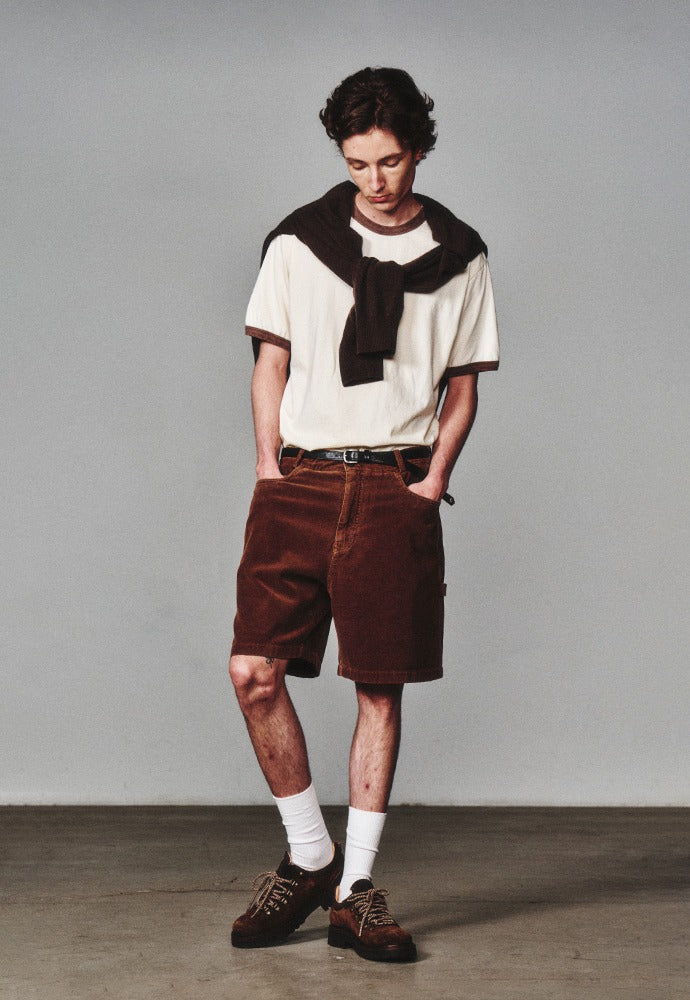 Art if acts - Washed Carpenter Corduroy Shorts (VIntage Brown) product image 1 | TRAB K-Fashion Australia