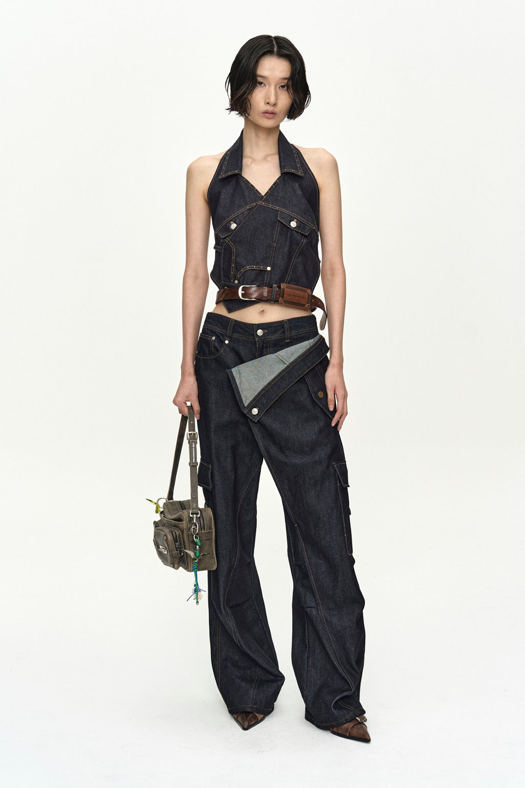 Andersson Bell - Rigid Turnover Cargo Jeans (Indigo) product image 6 | TRAB K-Fashion Australia