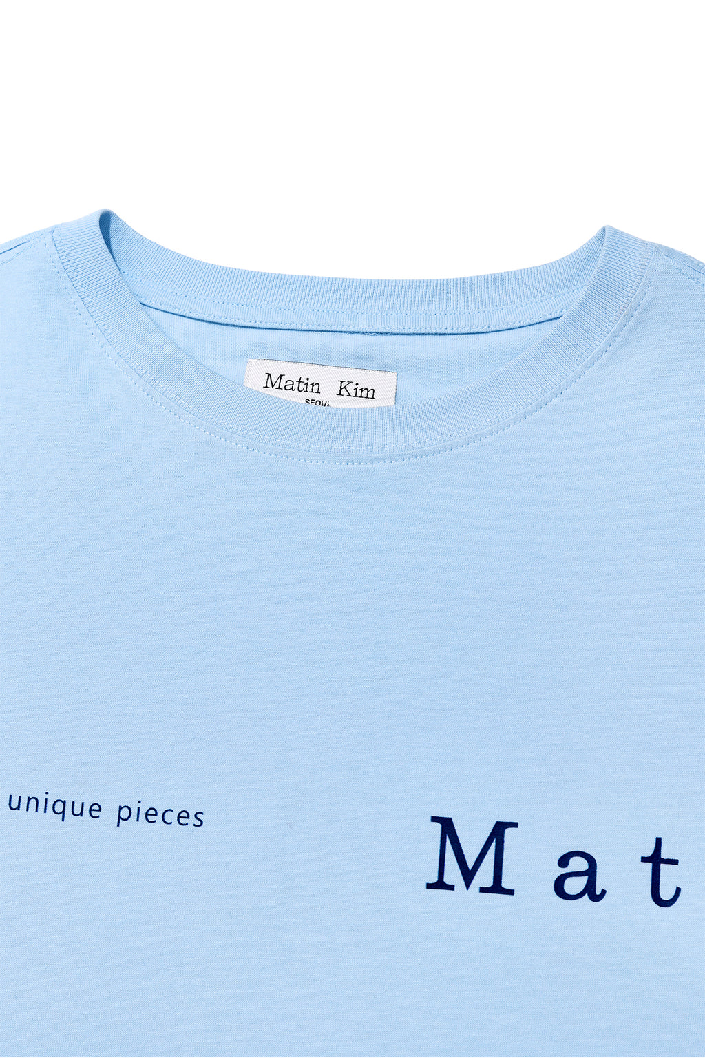 Matin Kim - Half Text Logo Top (Sky) product image 4 | TRAB K-Fashion Australia