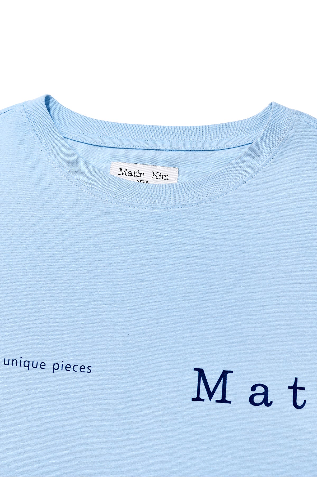 Matin Kim - Half Text Logo Top (Sky) product image 4 | TRAB K-Fashion Australia