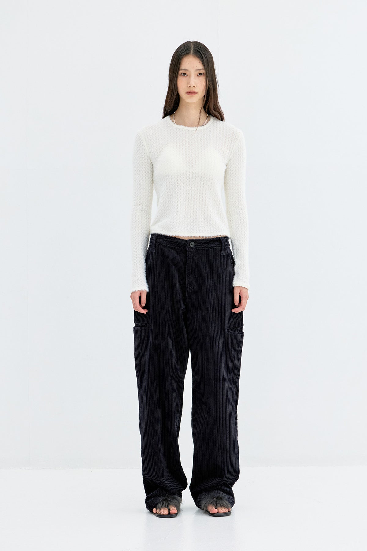 Coor - Brushed Jacquard Top (Ivory) product image 2 | TRAB K-Fashion Australia