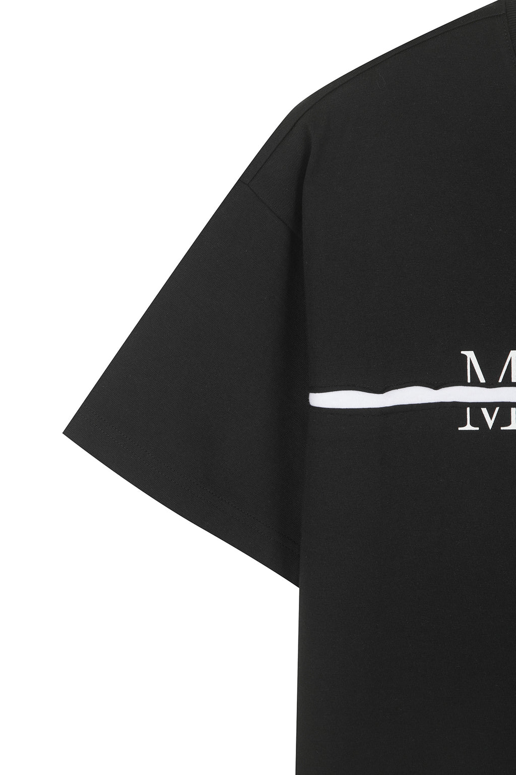 Matin Kim - [Pre-Order – Ships June 24] Matin Kim Logo Cutted Layered Top (Black) product image 4 | TRAB K-Fashion Australia