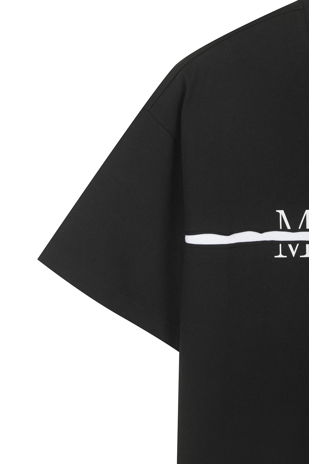 Matin Kim - [Pre-Order – Ships June 24] Matin Kim Logo Cutted Layered Top (Black) product image 4 | TRAB K-Fashion Australia
