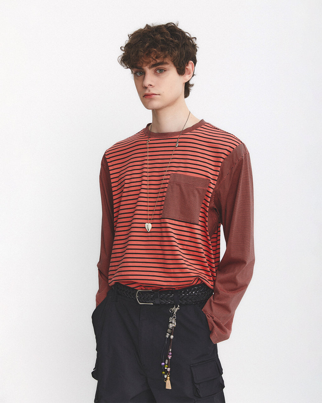 Eastlogue - Strike Bowling L/s T-shirt (Salmon & Navy) product image 3 | TRAB K-Fashion Australia