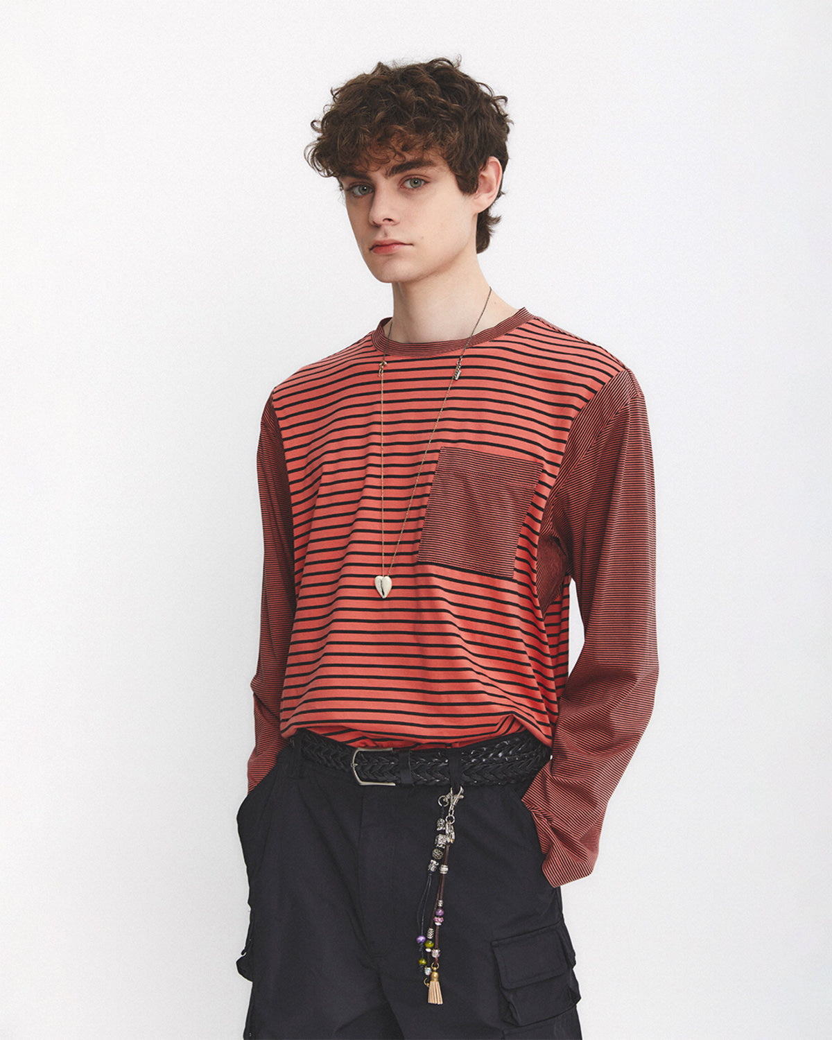 Eastlogue - Strike Bowling L/s T-shirt (Salmon & Navy) product image 3 | TRAB K-Fashion Australia