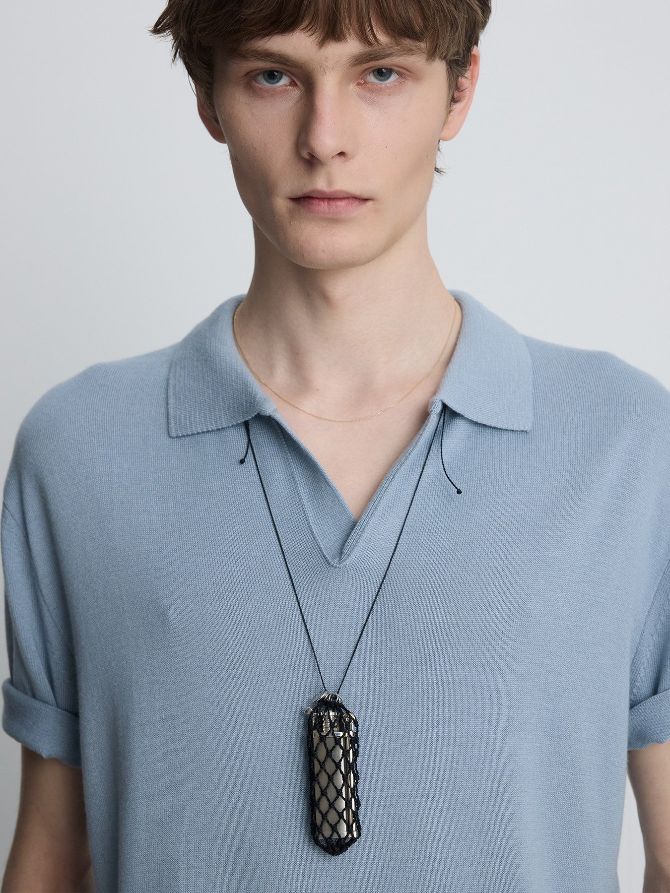 Tonywack - Silk Cashmere Open Collar Knit (Sky Blue) product image 8 | TRAB K-Fashion Australia