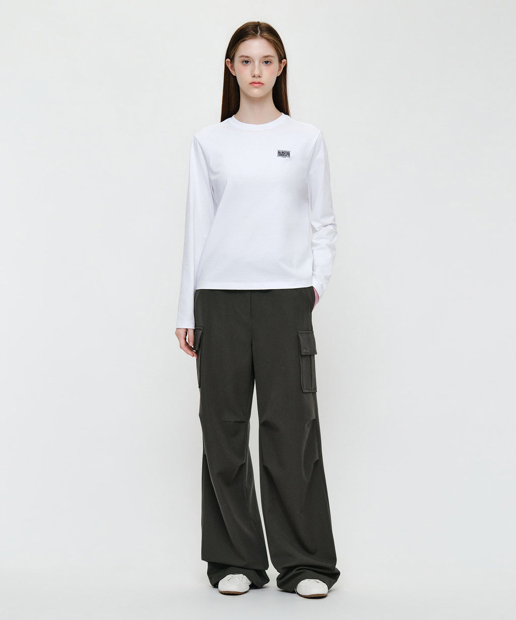 Marithe & Francois Girbaud - Small Classic Logo Long Sleeve Tee (White) product image 4 | TRAB K-Fashion Australia