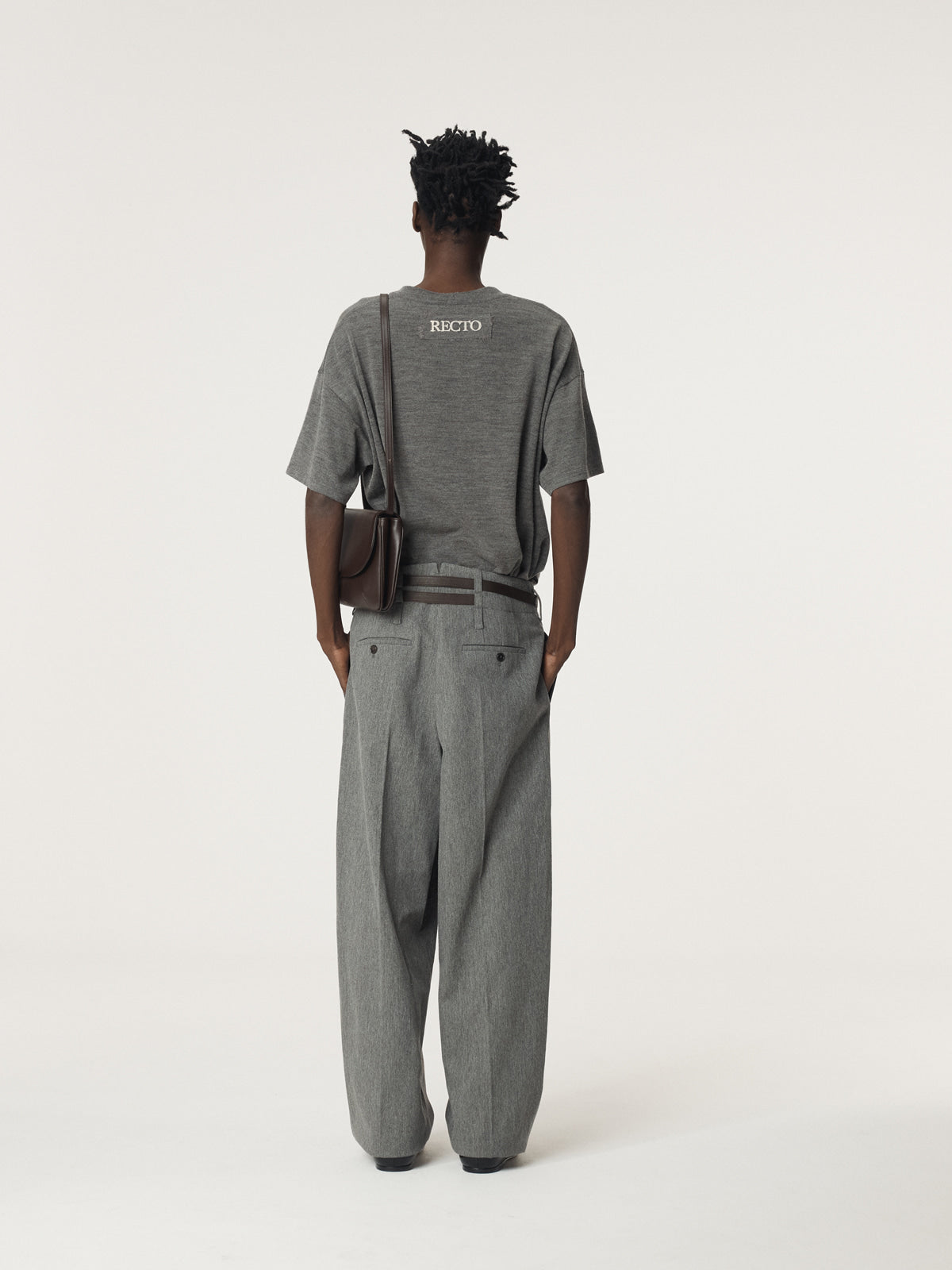 Recto - Quincy Wool Belted Pants (Melange Grey) product image 4 | TRAB K-Fashion Australia