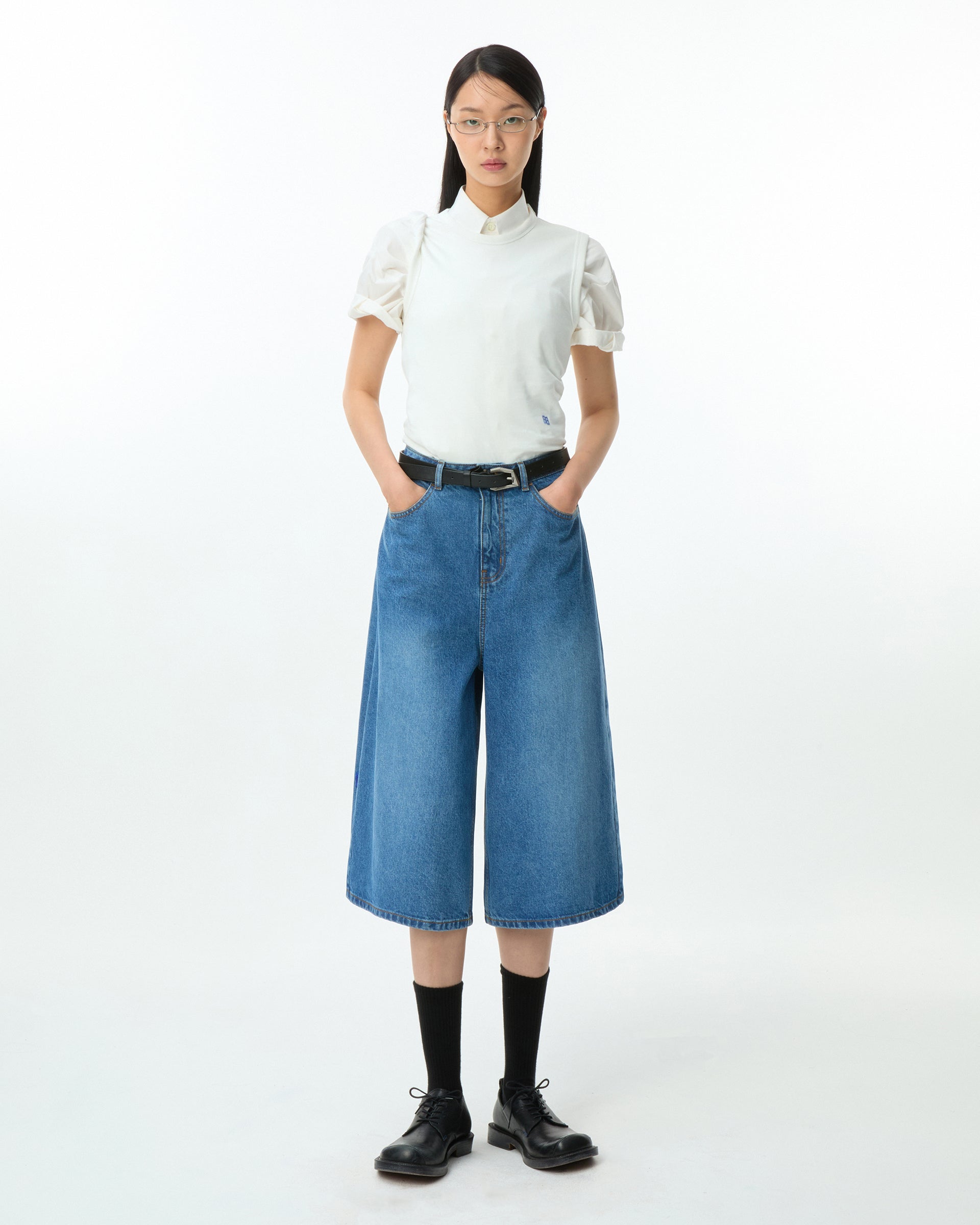 Ader Error - Sig; SV Tag short jeans 01 (Blue) product image 1 | TRAB K-Fashion Australia