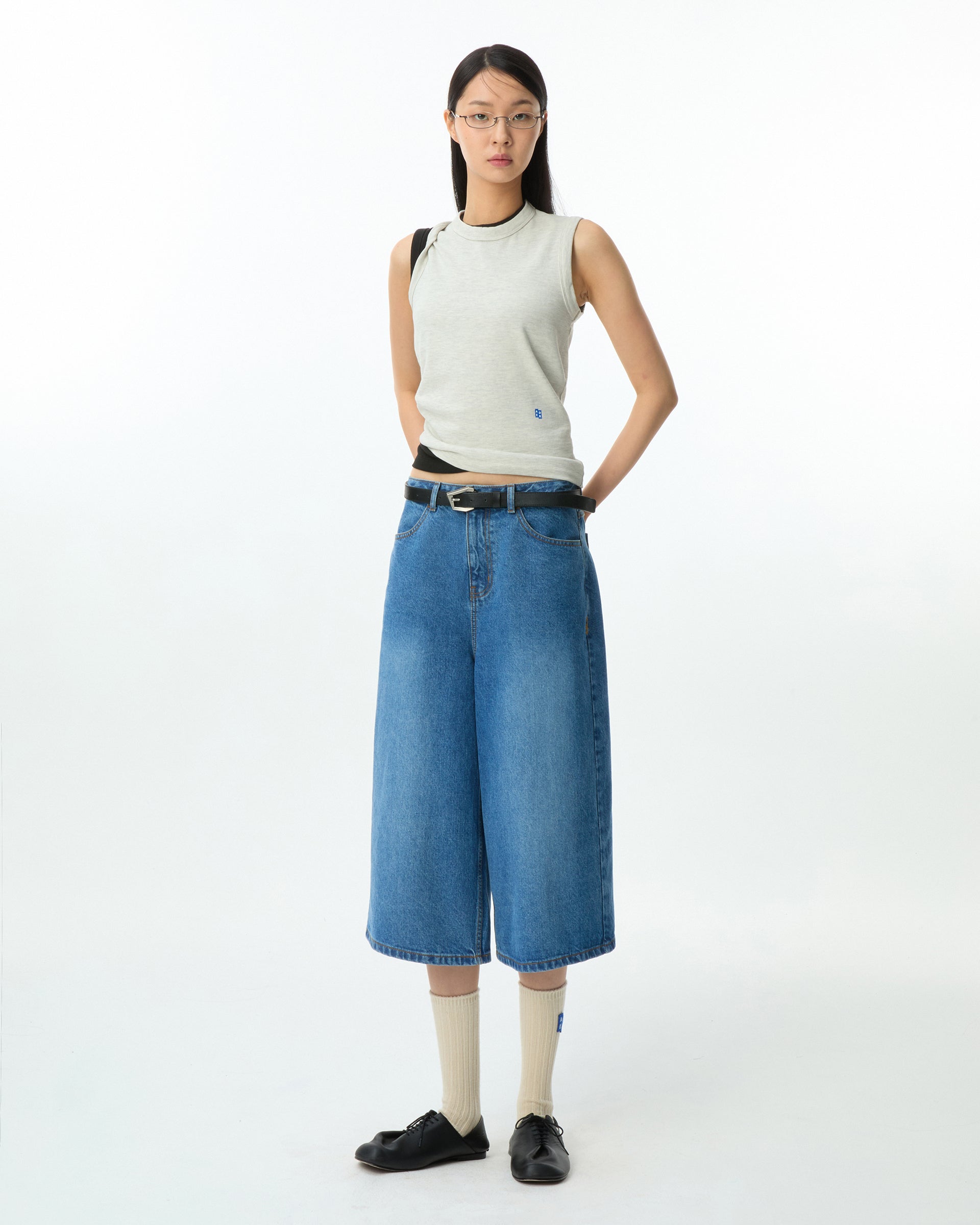 Ader Error - Sig; SV Tag short jeans 01 (Blue) product image 2 | TRAB K-Fashion Australia