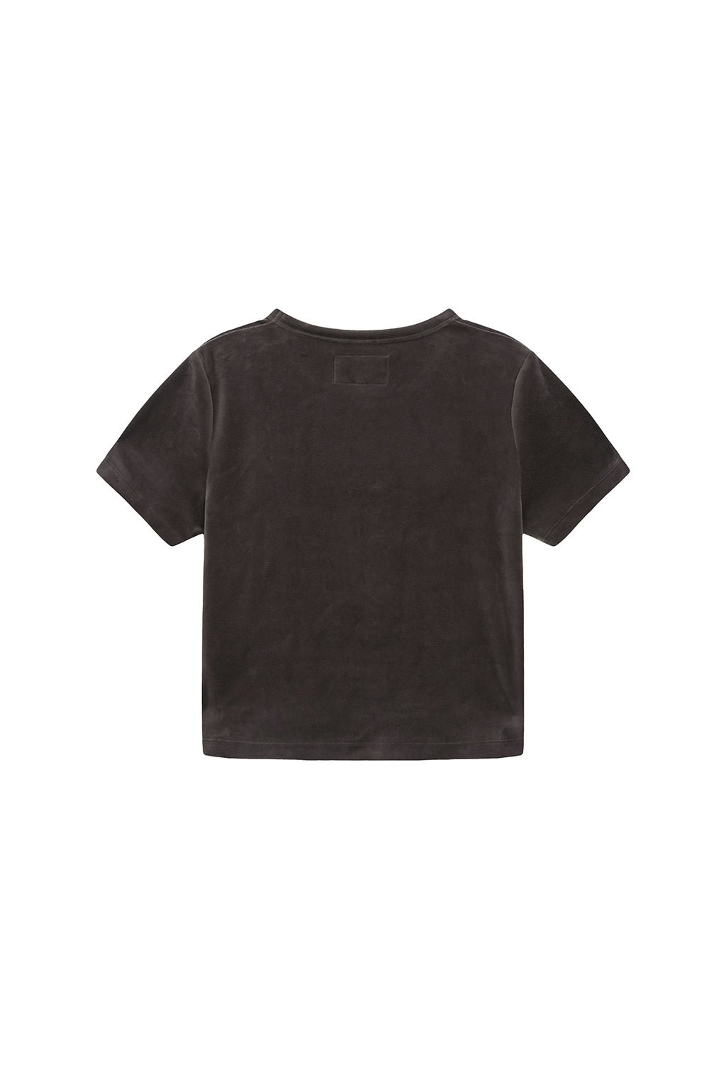 Matin Kim - Logo Emboss Velvet Crop Top (Khaki) product image 2 | TRAB K-Fashion Australia