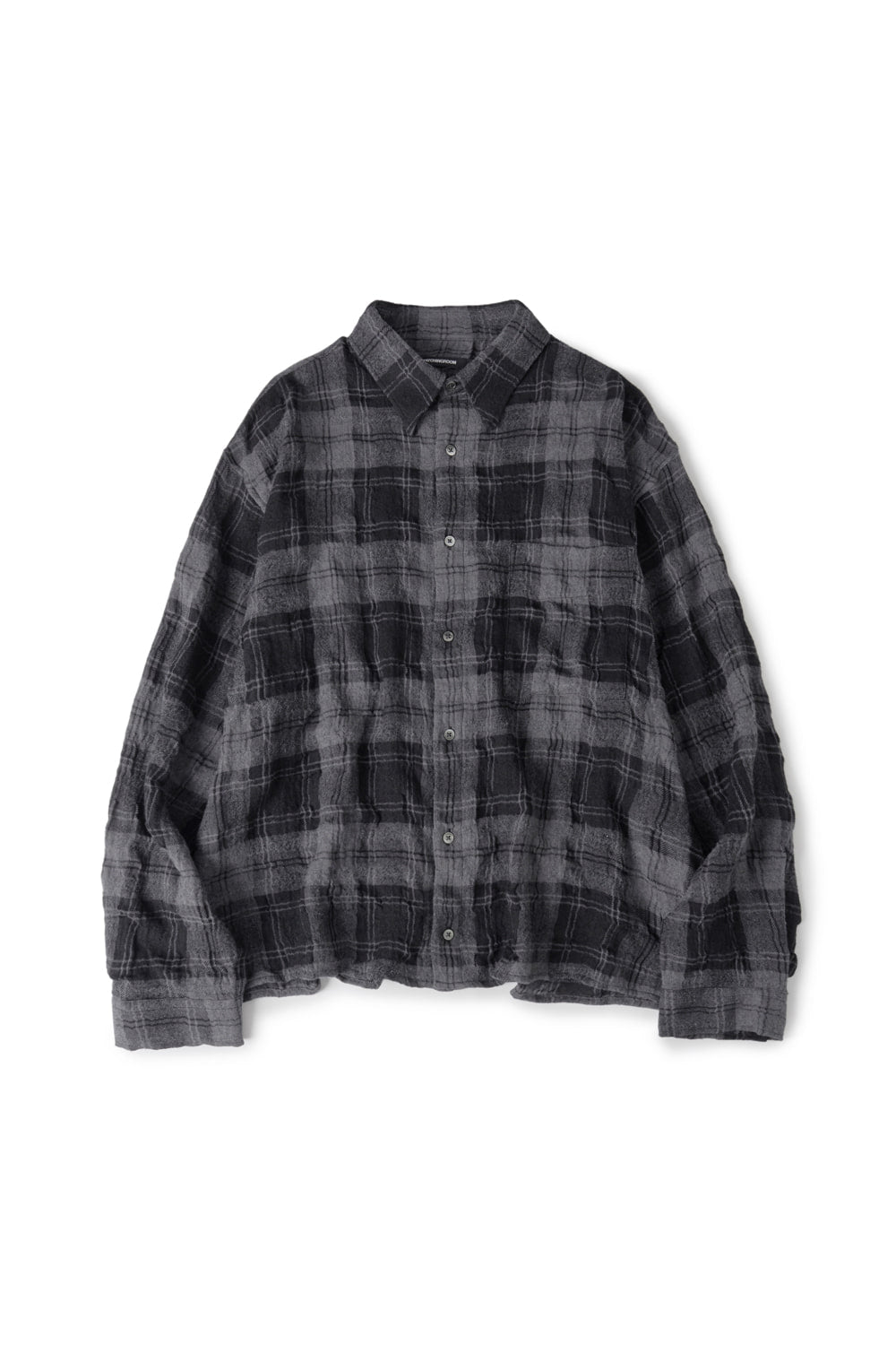 Hatchingroom - Crop Shirt Gauze Wool Check (Charcoal) product image 1 | TRAB K-Fashion Australia