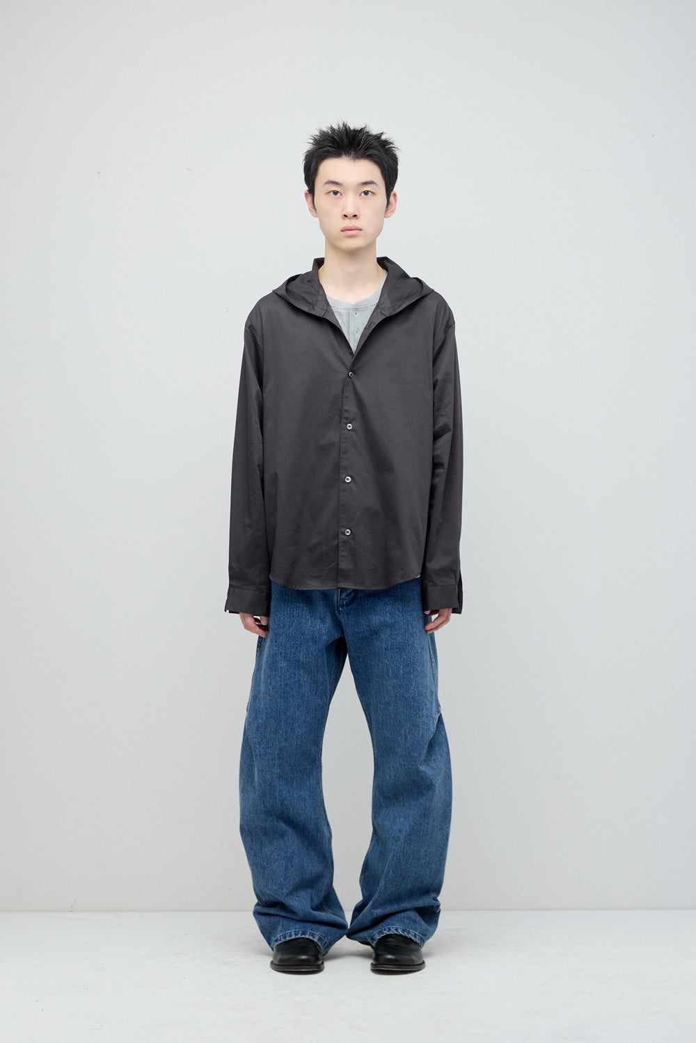 Hatchingroom - Hooded Shirt (Charcoal) product image 3 | TRAB K-Fashion Australia