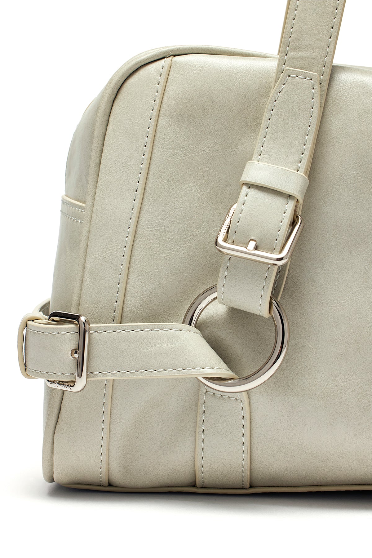 Matin Kim - Biker Detail Medium Shoulder Bag (Light Grey) product image 3 | TRAB K-Fashion Australia