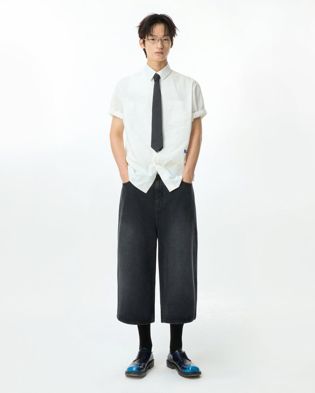 Ader Error - Sig; BL Tag half sleeve shirts 01 (White) product image 15 | TRAB K-Fashion Australia