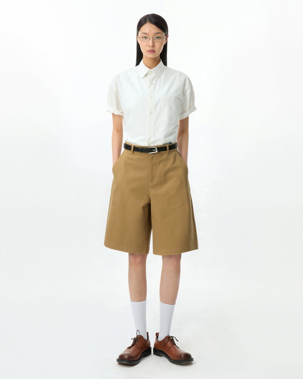 Ader Error - Sig; BL Tag half sleeve shirts 01 (White) product image 1 | TRAB K-Fashion Australia