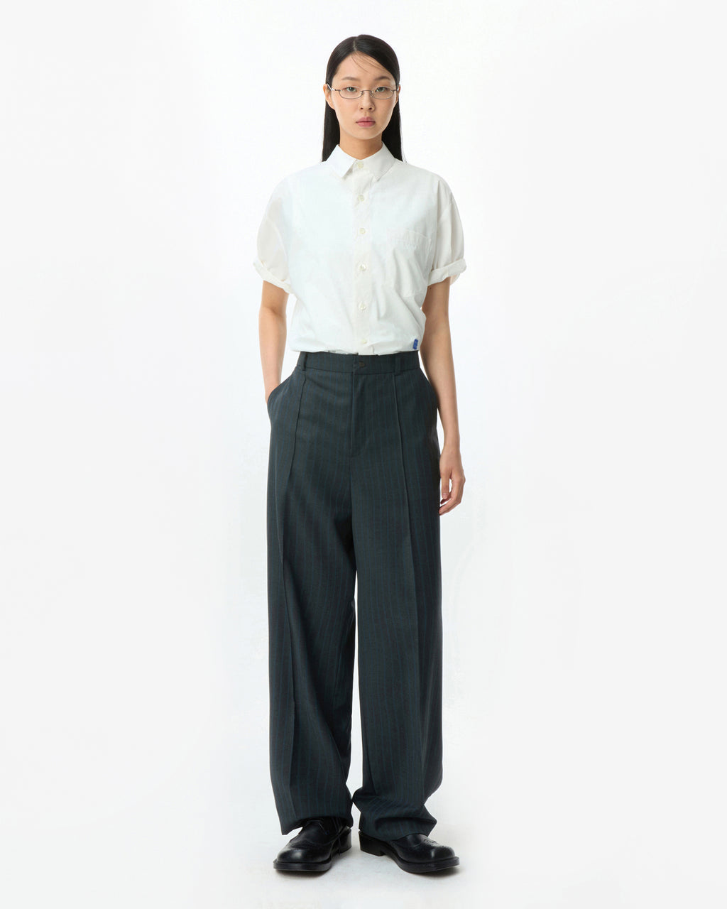 Ader Error - Sig; BL Tag half sleeve shirts 01 (White) product image 3 | TRAB K-Fashion Australia