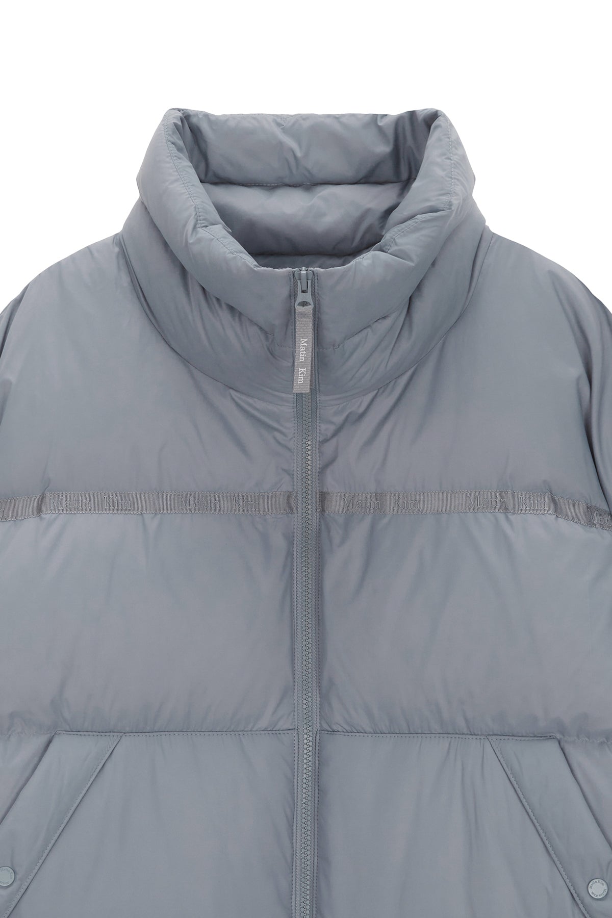 Matin Kim - Logo Taping Puffer Down Jumper (Grey) product image 3 | TRAB K-Fashion Australia