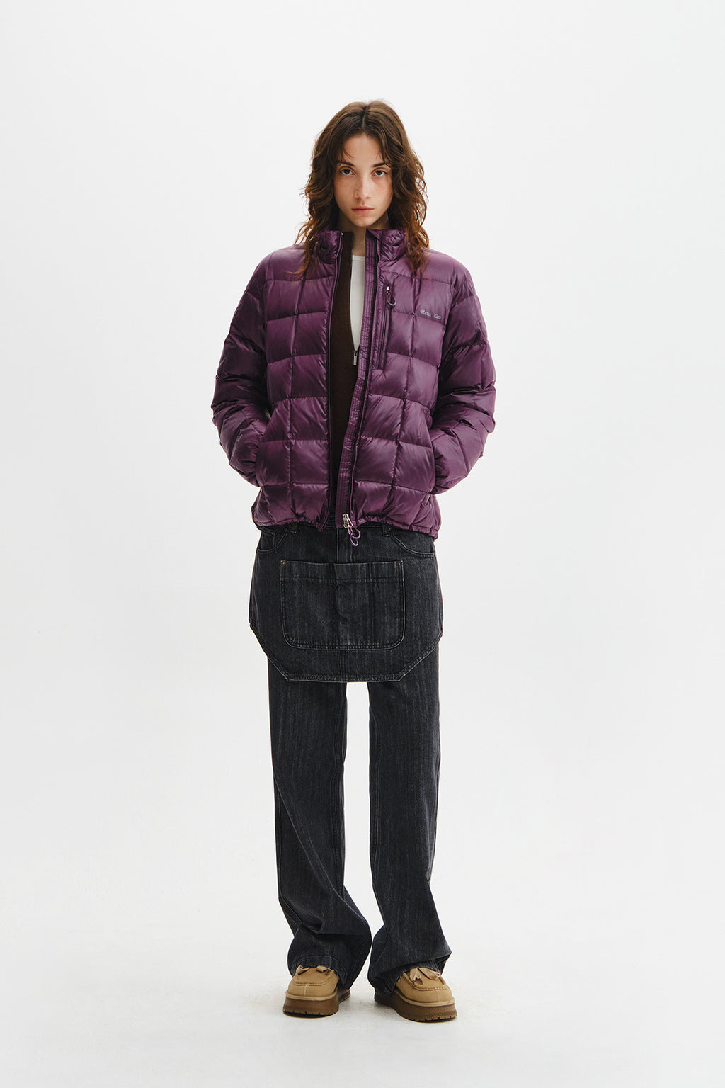 Matin Kim - Matin Grid Quilted Light Down Jumper (Purple) product image 10 | TRAB K-Fashion Australia