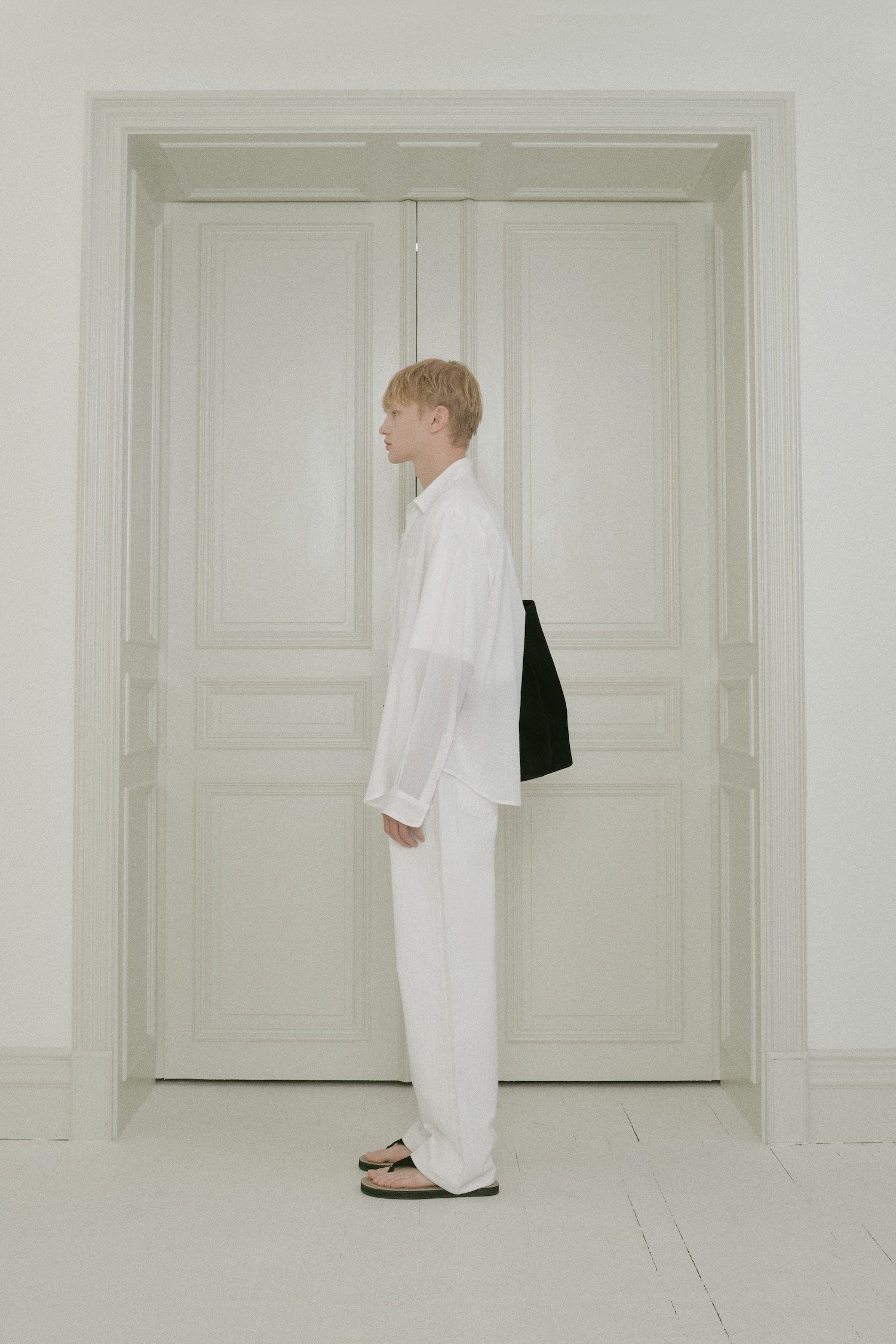 Stu - Embo Stripe Denim Pants (White) product image 3 | TRAB K-Fashion Australia