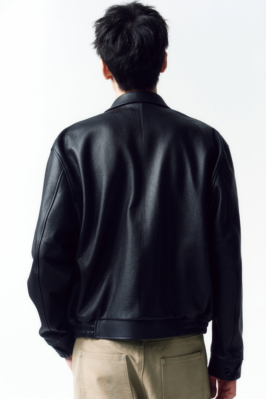 Insilence - Goat Skin Piping Leather Jacket (Black) product image 4 | TRAB K-Fashion Australia