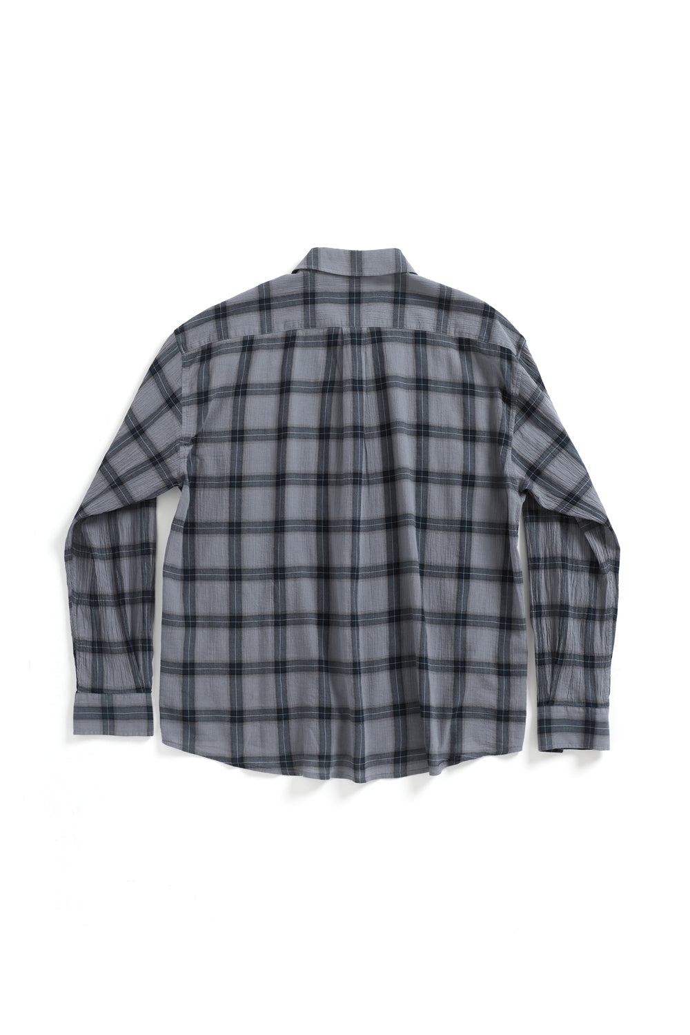 Hatchingroom - Classic Shirt Over Dyed Check (Blue Grey) product image 2 | TRAB K-Fashion Australia