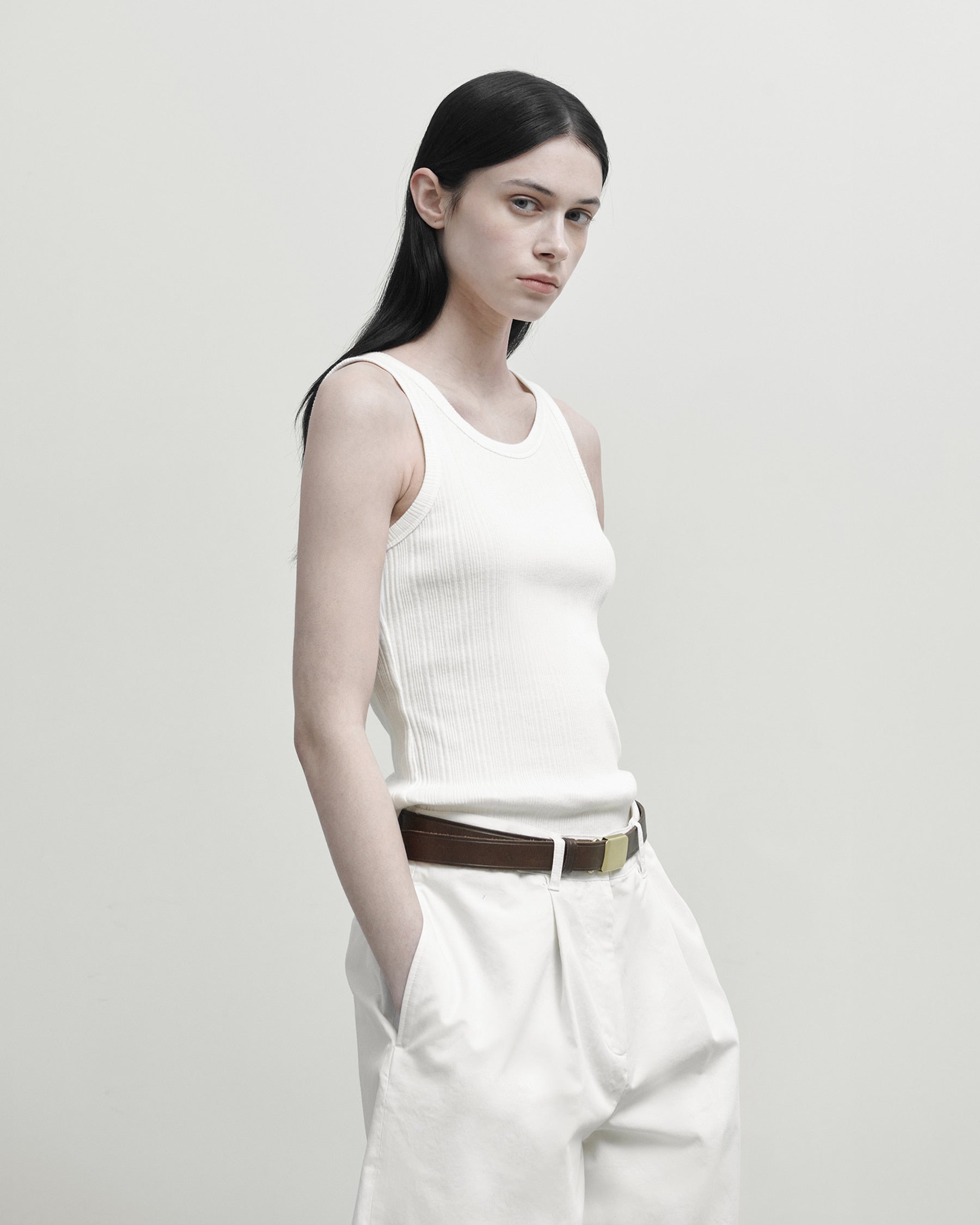 Brownyard - Ribbed Sleeveless Top (Ivory) product image 1 | TRAB K-Fashion Australia