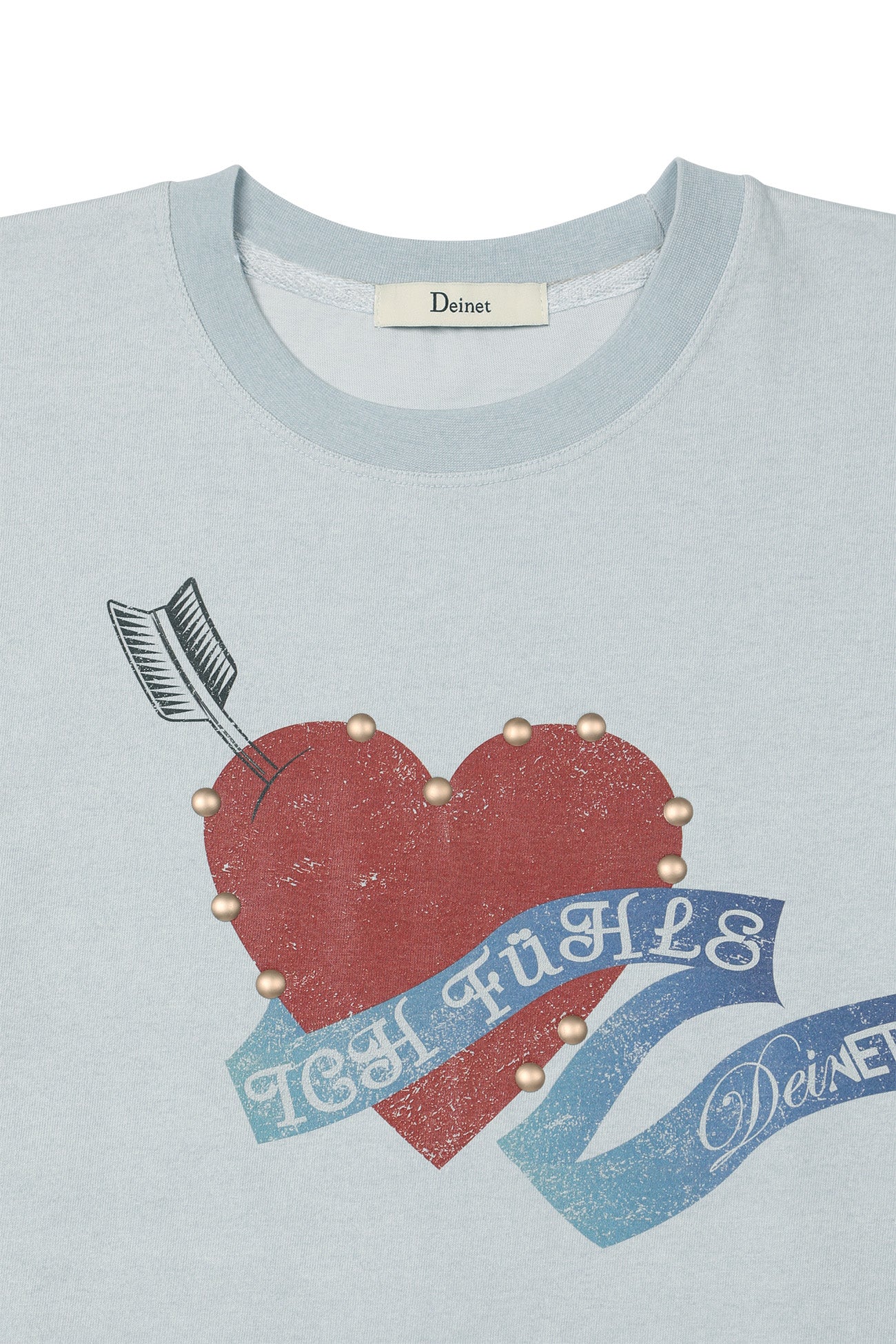 Deinet - Stud Heart T-Shirt (Ice Blue) product image 13 | TRAB K-Fashion Australia