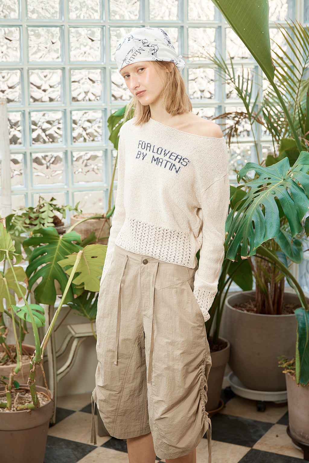 Matin Kim - Nylon String Half Pants (Beige) product image 13 | TRAB K-Fashion Australia