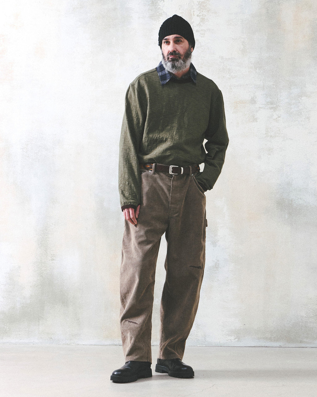 Eastlogue - Thumb Hole Ringer L.s T-shirts (Olive & Brown) product image 2 | TRAB K-Fashion Australia