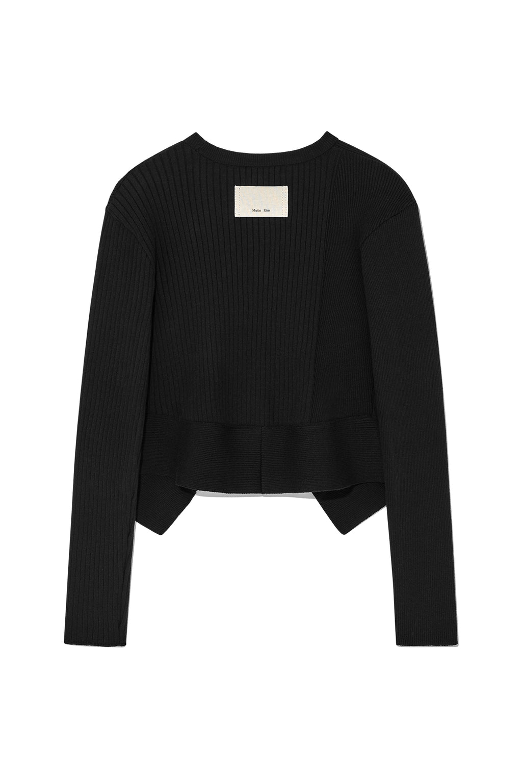 Matin Kim - Unbalance Cut Line Button Cardigan (Black) product image 2 | TRAB K-Fashion Australia