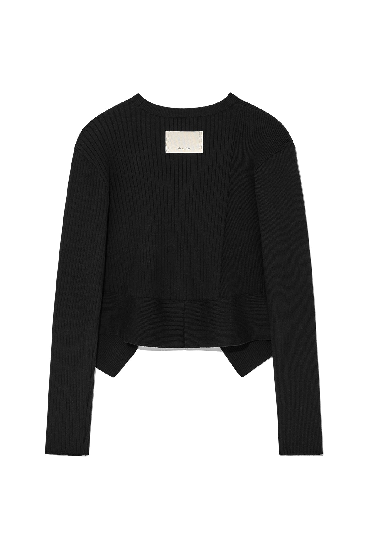 Matin Kim - Unbalance Cut Line Button Cardigan (Black) product image 2 | TRAB K-Fashion Australia