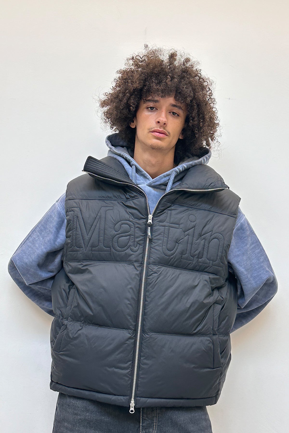 Matin Kim - Big Logo Point Down Vest (Black) product image 8 | TRAB K-Fashion Australia