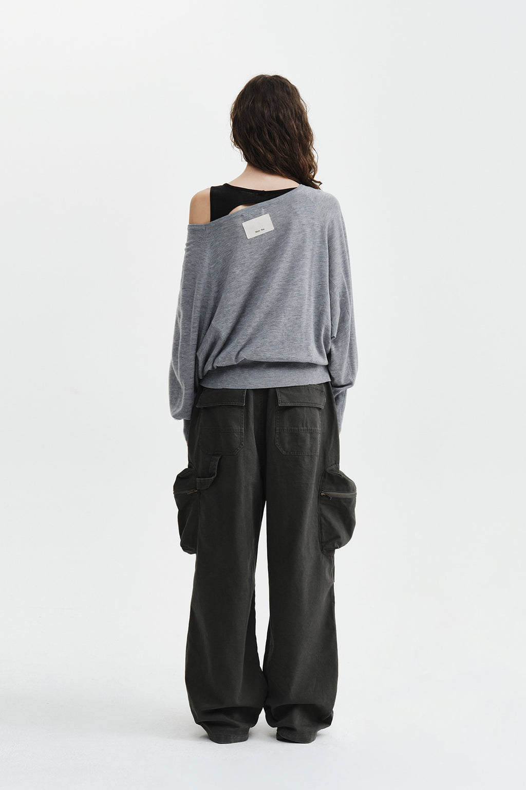 Matin Kim - Betwing Fit Boat Neck Knit Pullover (Grey) product image 9 | TRAB K-Fashion Australia
