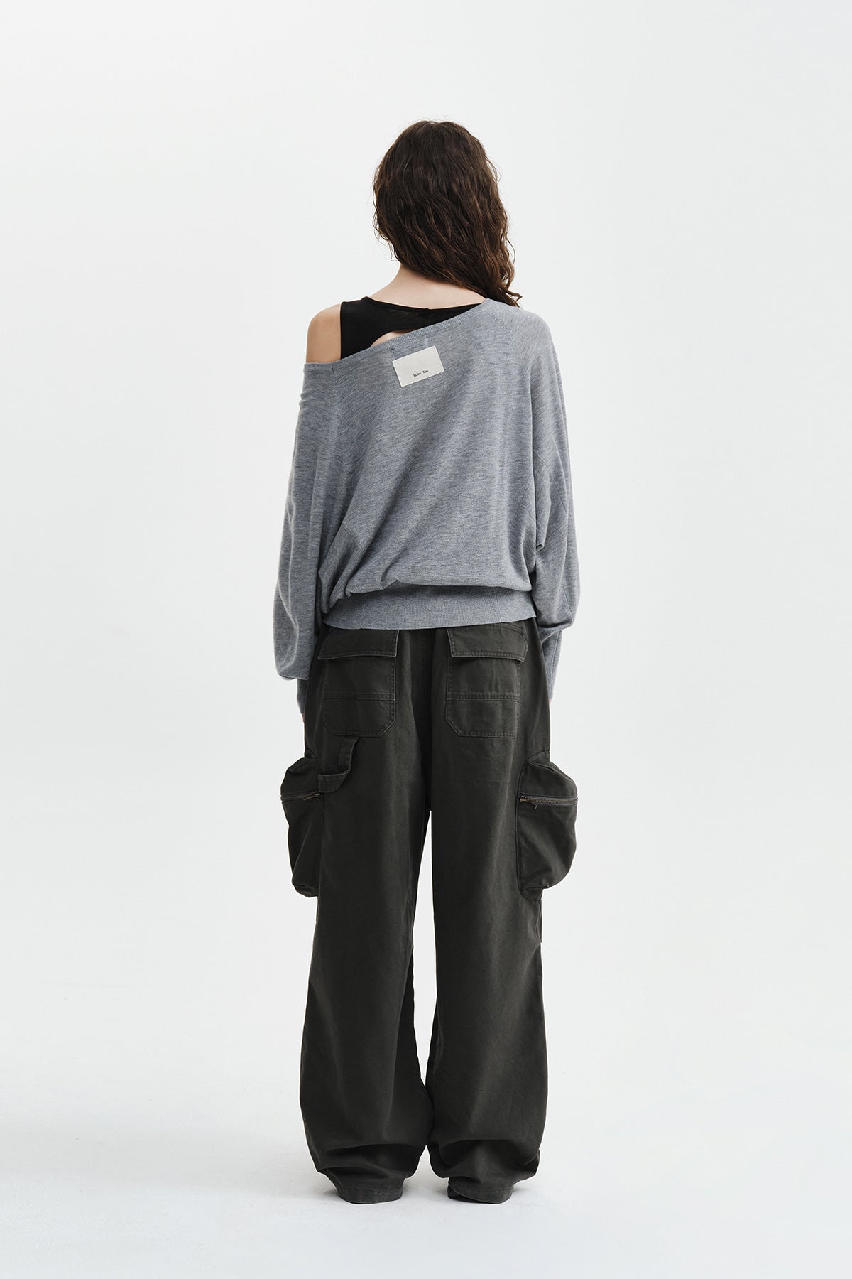 Matin Kim - Betwing Fit Boat Neck Knit Pullover (Grey) product image 9 | TRAB K-Fashion Australia