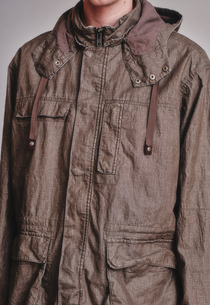 Art if acts - Linen Rain Parka (Wood) product image 3 | TRAB K-Fashion Australia