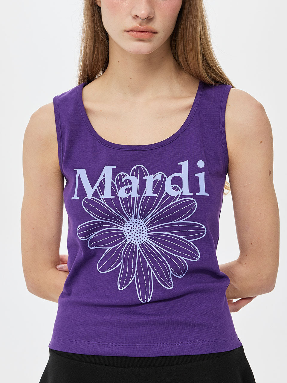 Mardi Mercredi - Tank Scoop Neck Flowermardi (Purple Lilac) product image 1 | TRAB K-Fashion Australia