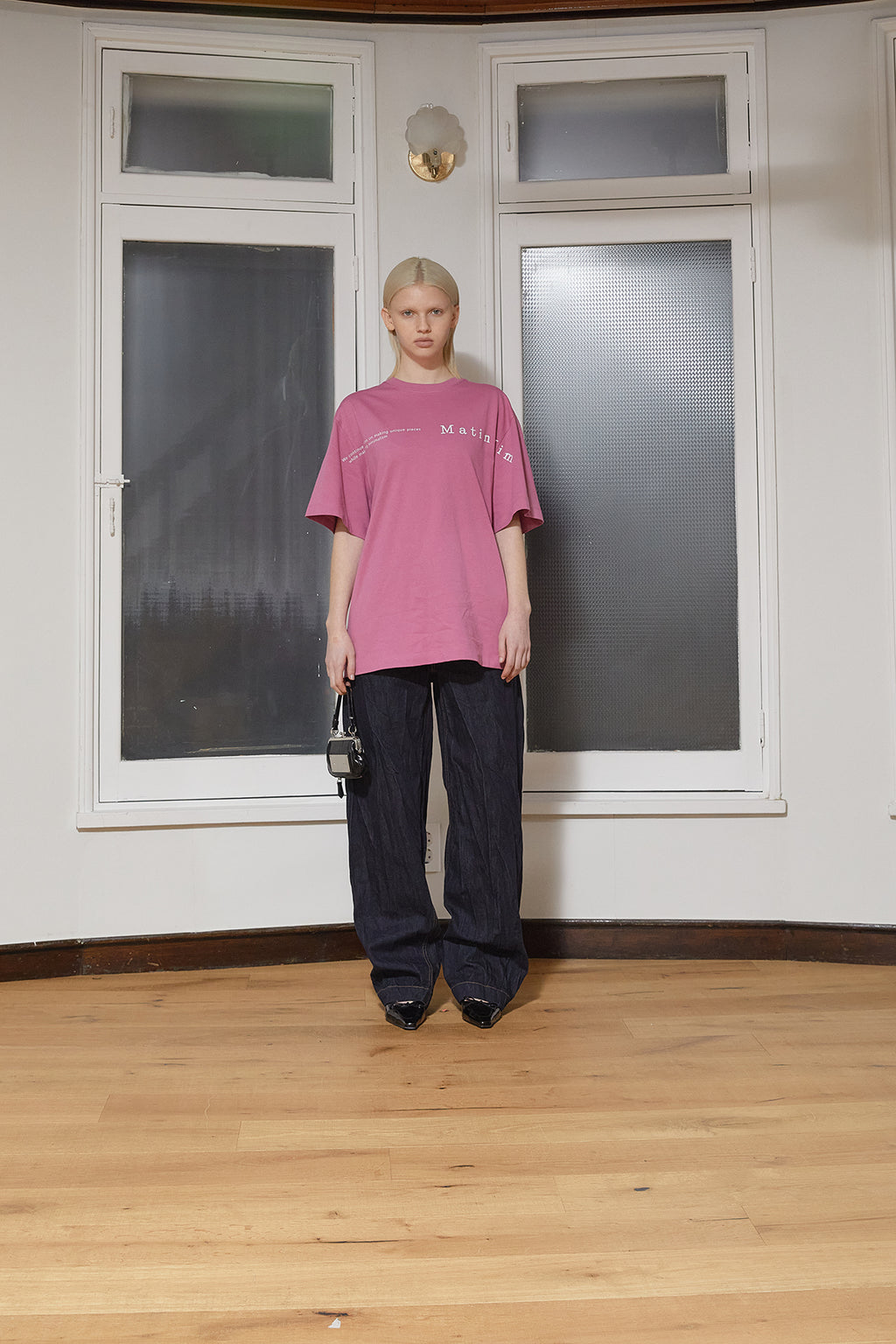 Matin Kim - Half Text Logo Top (Pink) product image 11 | TRAB K-Fashion Australia