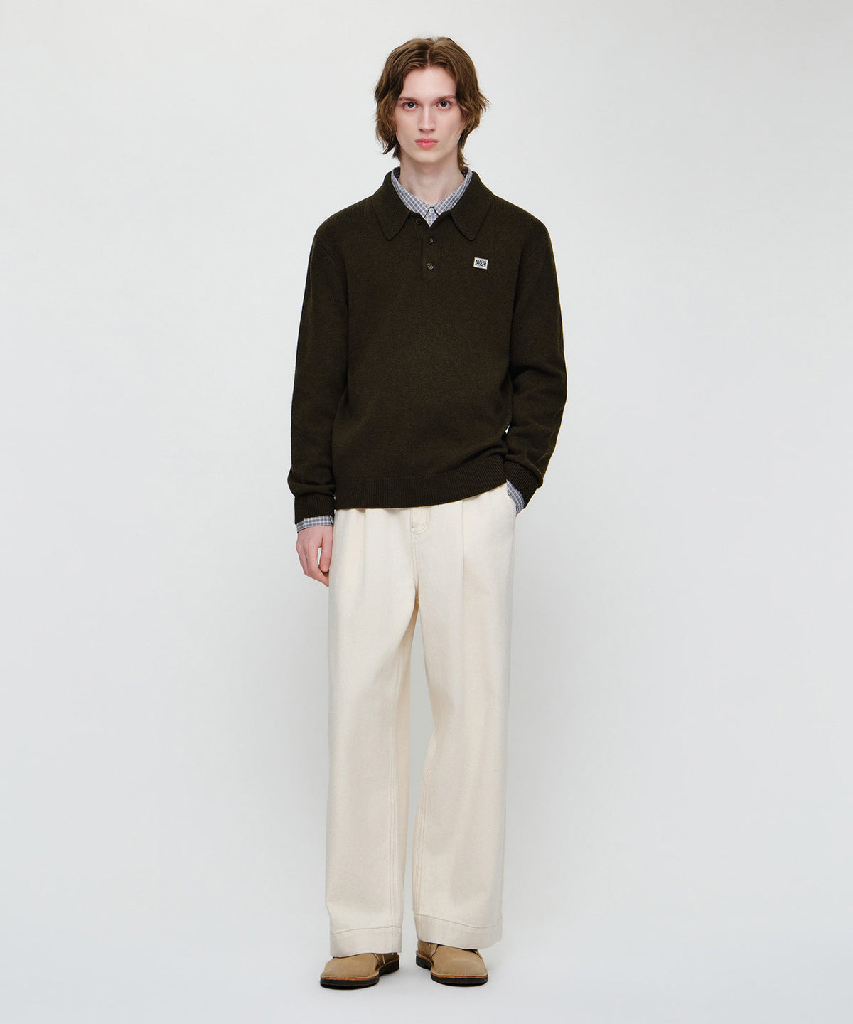 Marithe & Francois Girbaud - Small Classic Logo Collar Knit (Dark Brown) product image 4 | TRAB K-Fashion Australia