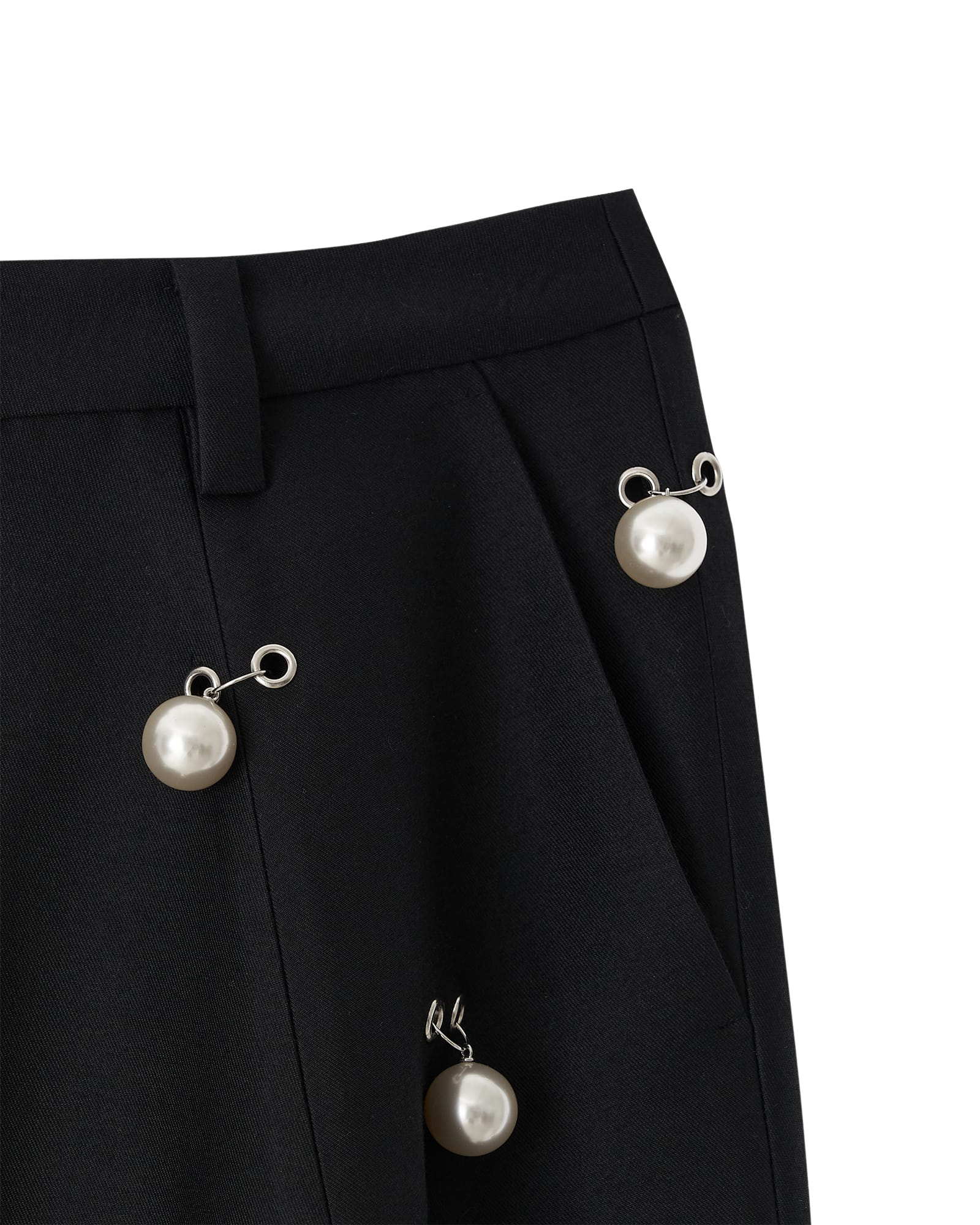 Kimhe Kim - Pearl Embellished Wool-Silk Balloon Trousers (Black) product image 10 | TRAB K-Fashion Australia