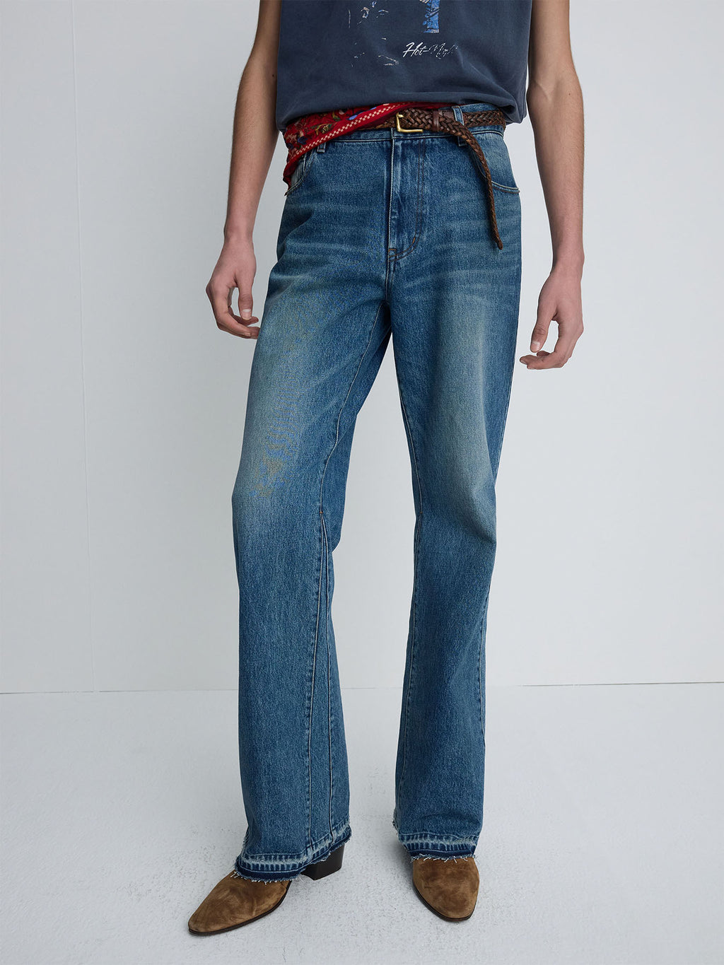 Tonywack - Flared-Leg Reconstructed Denim Jeans (Vintage Blue) product image 7 | TRAB K-Fashion Australia