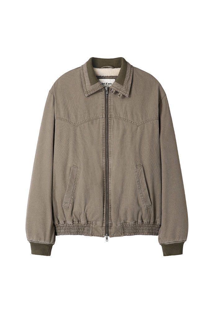 Art if acts - Sherpa Western Bomber Jacket (Moss Grey) product image 7 | TRAB K-Fashion Australia