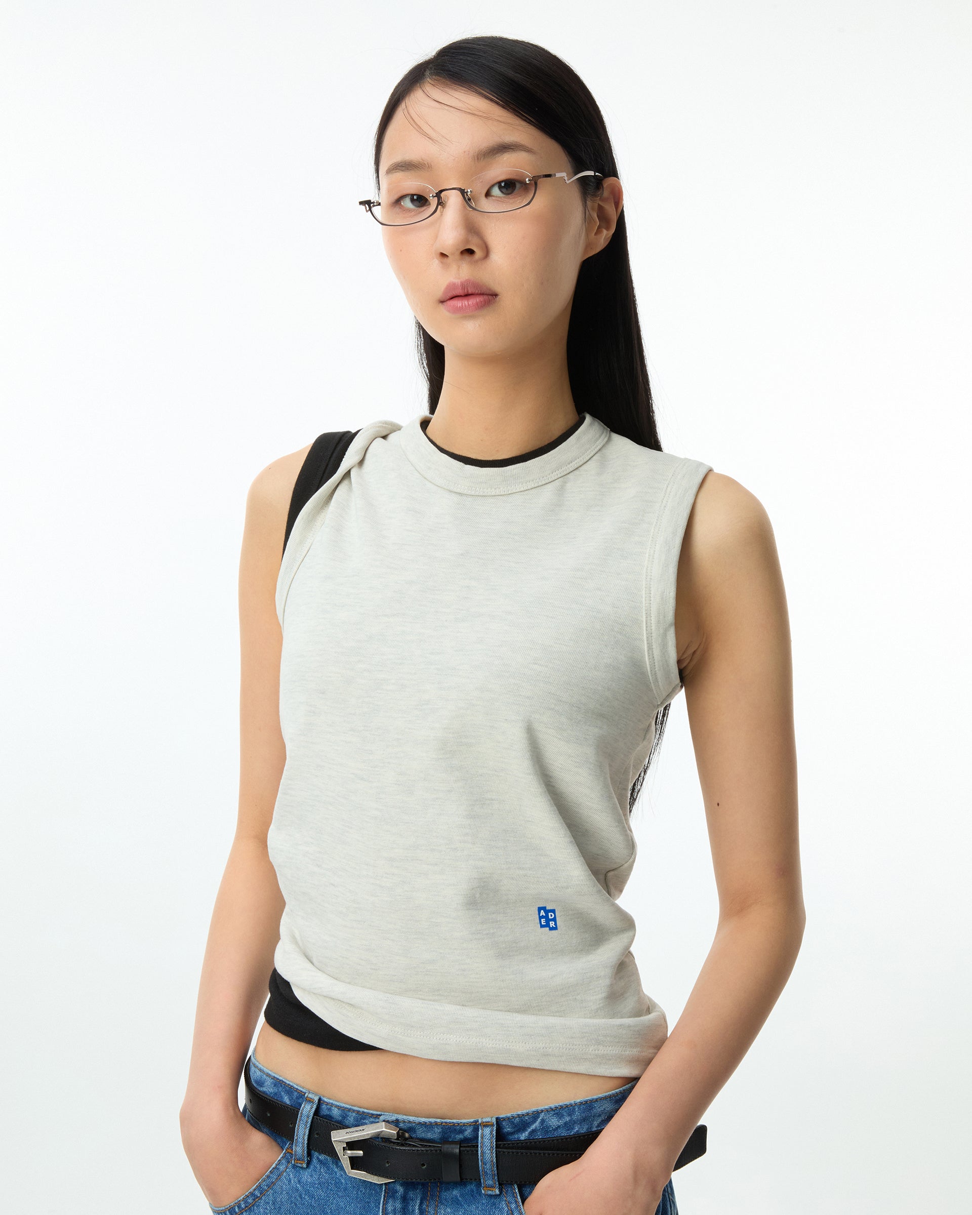 Ader Error - Sig; BL Tag sleeveless 01 (Oatmeal) product image 4 | TRAB K-Fashion Australia