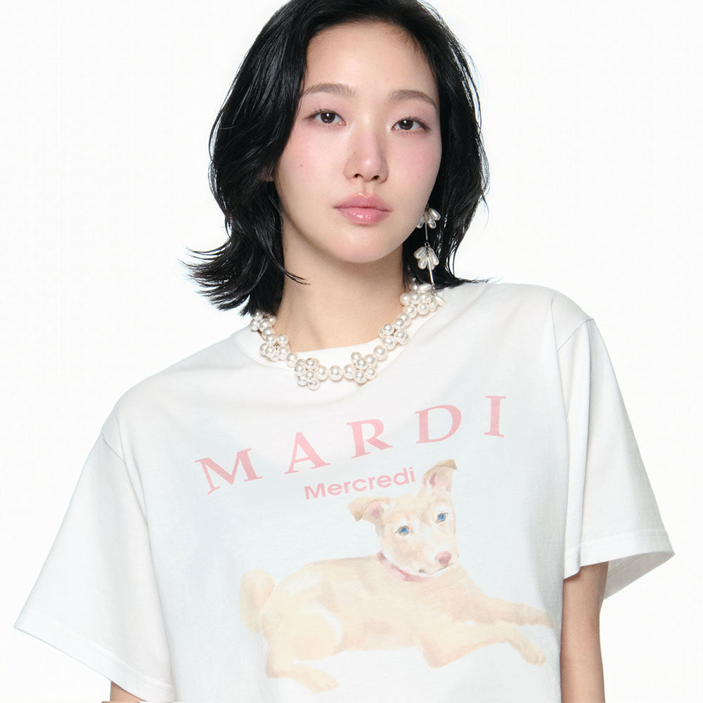 Mardi Mercredi - Tshirt Nez Tout Rose 01 (Ivory Indipink) product image 1 | TRAB K-Fashion Australia