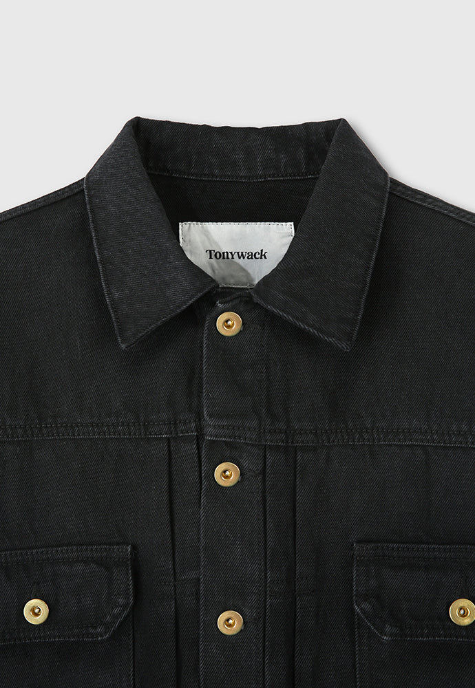Tonywack - Type Ii Cropped Denim Jacket (Rinsed Black) product image 9 | TRAB K-Fashion Australia