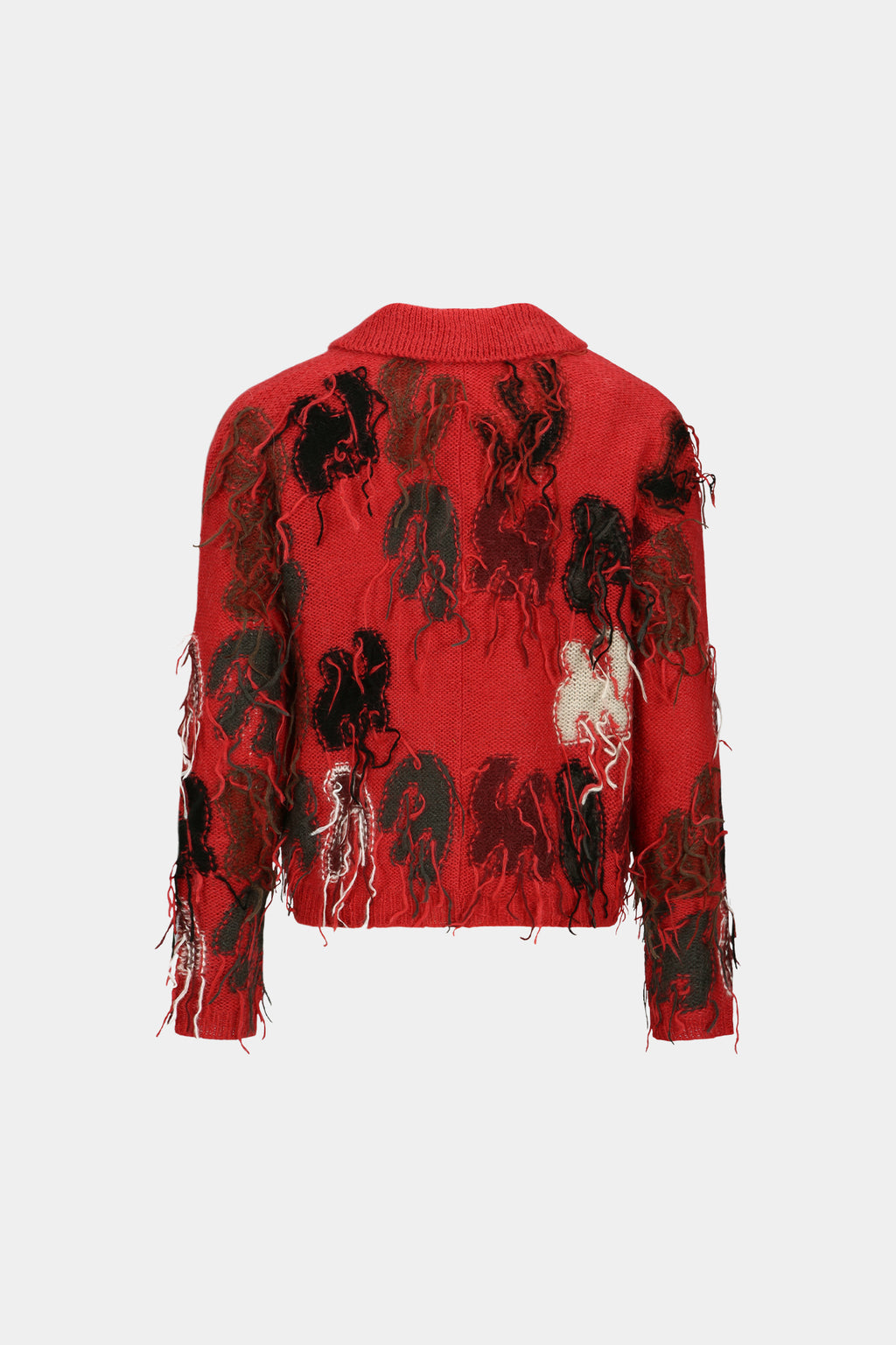 Andersson Bell - Rainbow Intarsia Zip-Up Cardigan (Red) product image 9 | TRAB K-Fashion Australia