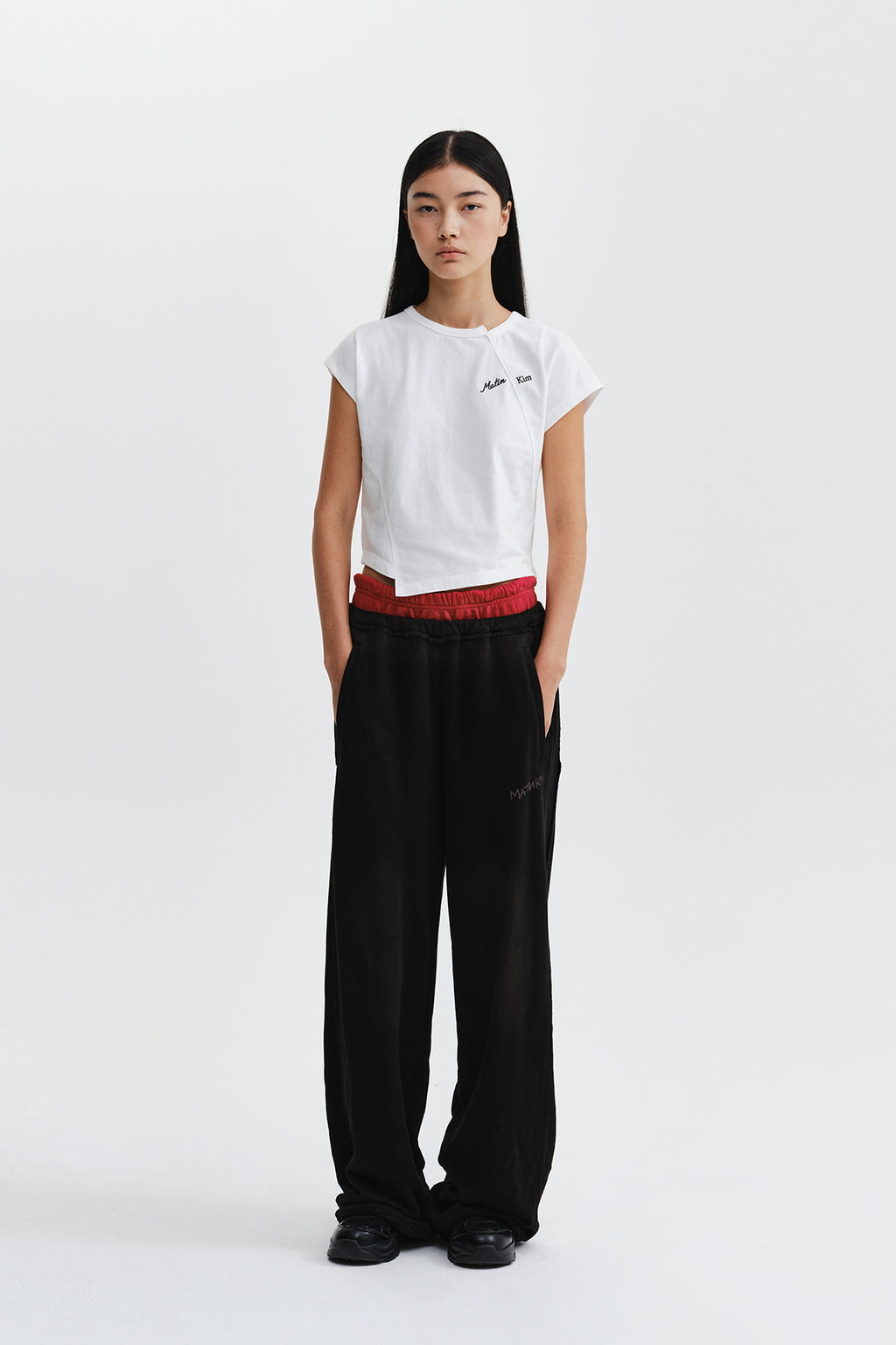 Matin Kim - Curved Cut Slim Top (Ivory) product image 10 | TRAB K-Fashion Australia